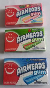 Airheads Chewing Gum (Raspberry Lemonade, WaterMelon, Blue Raspberry ...