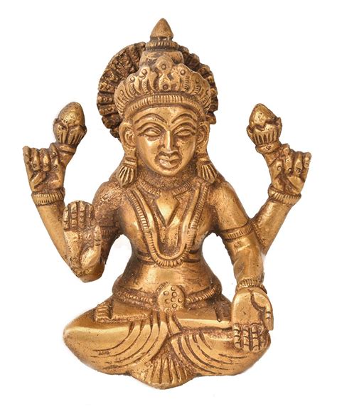 Exotic India Goddess Lakshmi - Brass Statue Yellow : Amazon.in: Home ...