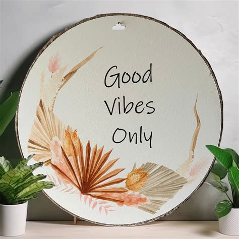 Good Vibes Wood Print Colorful Wall or Door Hanging – Chalk My Theme