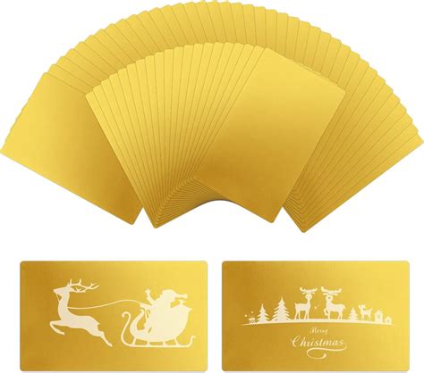 Buy Gold Metal Business Cards Laser Engraving Blanks 60 PCS Sublimation ...