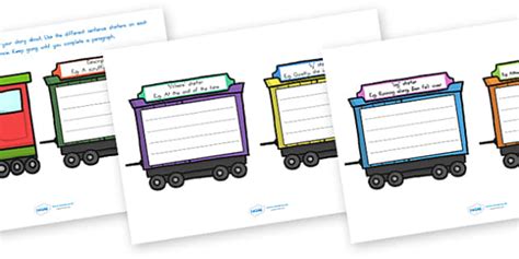 Sentence Starters Train Activity (teacher made) - Twinkl