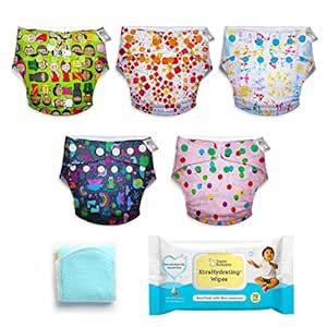 Superbottoms Uno 5 Cloth Baby Diapers Outer With Xtrahydrating Wipes-72 ...