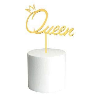 Balloonisti Queen Script Golden Glitter Acrylic Cake Topper | For ...