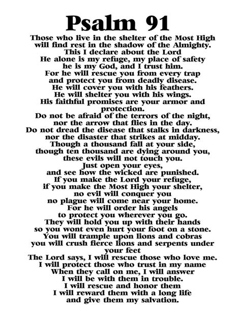 Cartes de prière psaume 91 dans NLT. Taille de la carte de | Etsy