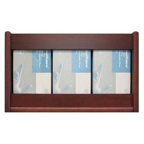 3-Pocket Rectangle Glove/Tissue Box Holder, Mahogany – ecomdelight.com