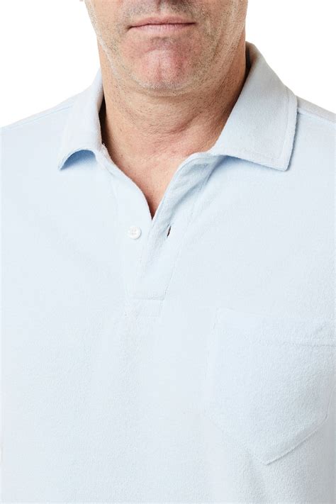 Castaway Mens Terry Cloth Polo Shirt Sky Blue – Castaway Nantucket Island