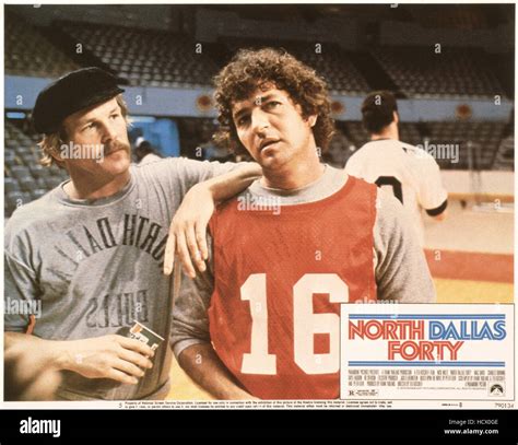 NORTH DALLAS FORTY, US lobbycard, from left: Nick Nolte, Mac Davis ...