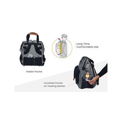 R for Rabbit Caramello Delight Smart Diaper Backpack Bag (Grey Black ...