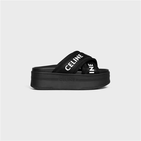 CELINE BLOCK SLIDE IN Mesh, NYLON & Textile with CELINE Jacquard ...