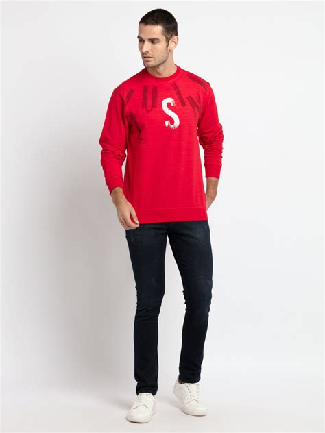 Buy Red Printed Lightweight Sweatshirt for Plus Size | Status Quo