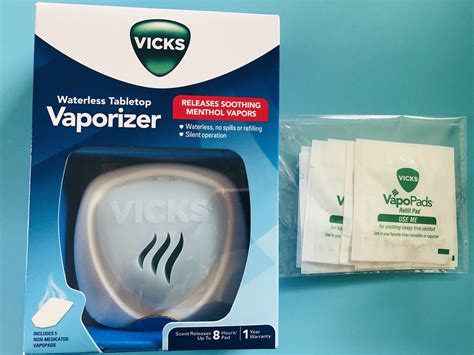Vicks Waterless Tabletop Vaporizer Model V1800-BXN + 8 Refill Pads ...
