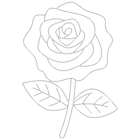 Rose Tracing coloring pages - ColoringLib