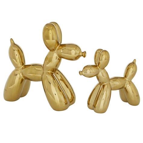 Buy Gold Ceramic Balloon Dog Sculpture (Set of 2) Online at Lowest ...