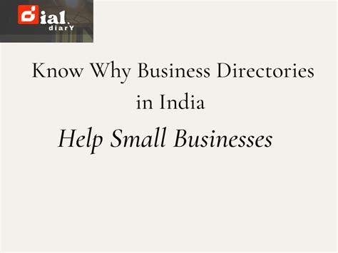 Know Why Business Directories in India H... | Dial Diary - India ...
