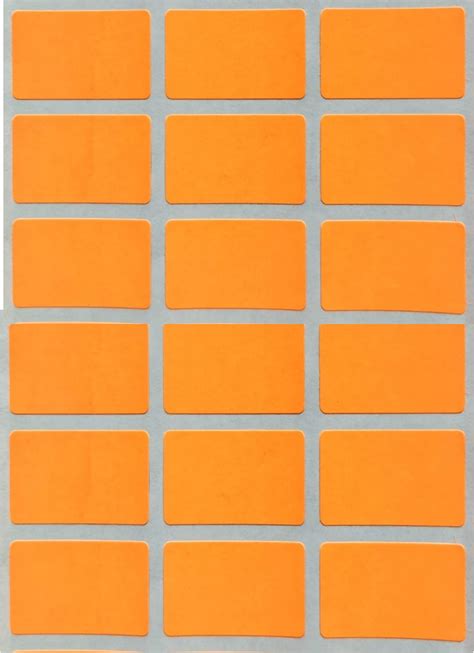 Paper Label Blank Orange Colour Sticker Labels Size 30 x 20 mm Qty ...