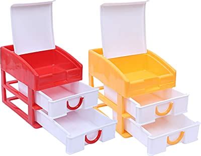 Kuber Industries Plastic 2 Pieces Three Layer Drawer Storage Cabinet ...