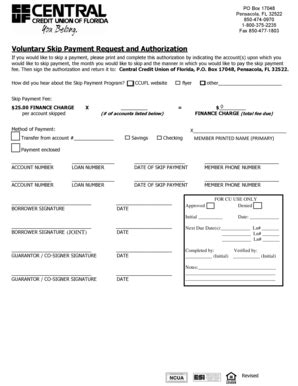 Fillable Online ccufl Voluntary Skip Payment Request and Authorization ...