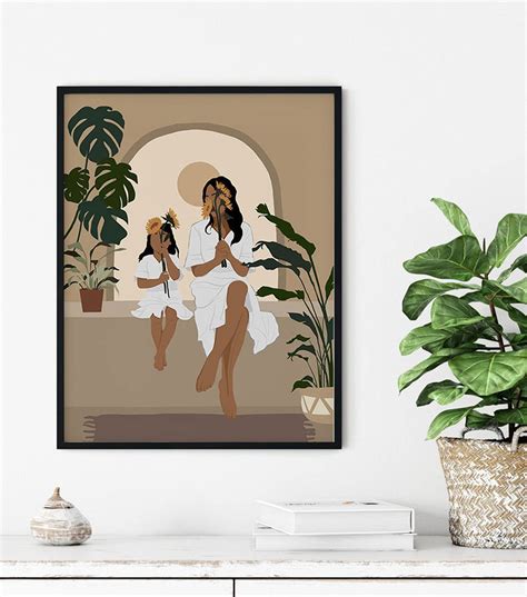 Black Mother And Daughter Art
