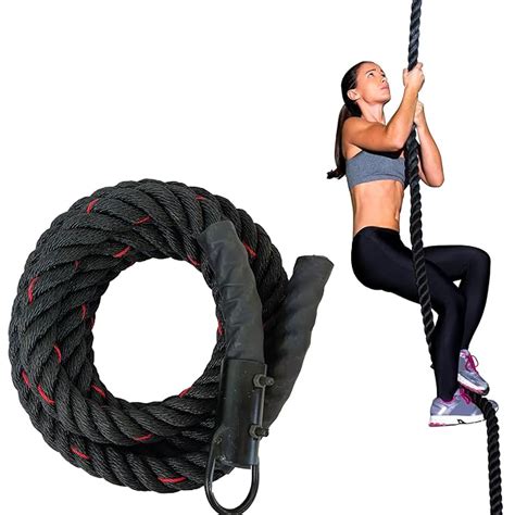 Fit Fusion® 9FT polyester Climbing Rope – Black Red Tracer Design ...