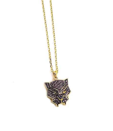 100% SWAROVSKI 5650574 Unisex MARVEL Black Panther Pendant Purple Gold ...