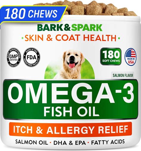 Bark&Spark Omega 3 Fish Oil Treats for Dogs - Shedding Relief, India | Ubuy