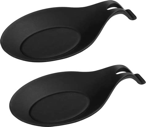 Amazon.com: DOITOOL 2PCS Black Silicone Spoon Rests for Kitchen Counter ...