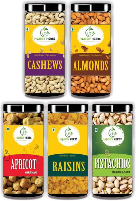 Hobby Herbs Almonds , Cashew , Apricots , Pistachios & Raisins 500gm ...