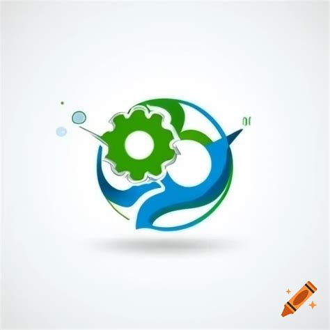 Abstract minimalistic logo combining industrial design elements and creativity symbols on Craiyon