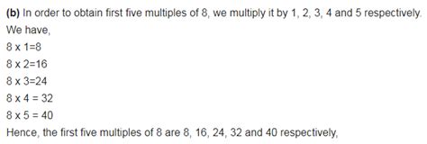 Write first five multiples of: (a) 5 - CBSE Class 6 Maths - Learn CBSE ...