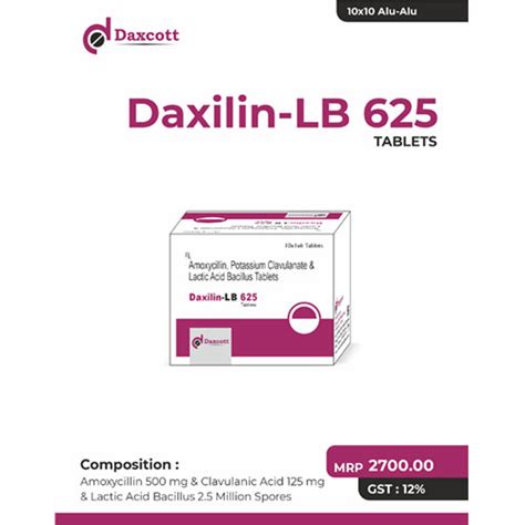DAXILIN-Lactic Acid Bacillus 625 TABLETS Estocott Pharma Pvt. Ltd.