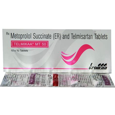 Telmikaa MT 50 Tablet 10's Price, Uses, Side Effects, Composition ...