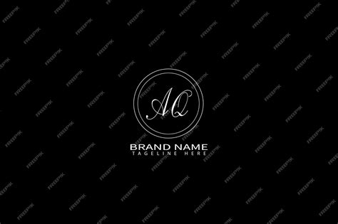 Premium Vector | A black background with aq logo for aq brand name