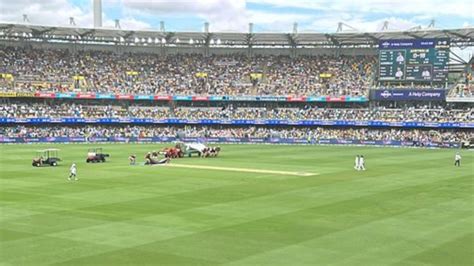 Play resumes after rain interruption on opening day of 3rd Test between ...
