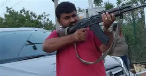 Photo Of Hyderabad Corporator's Husband Holding AK-47 Rifle Sparks ...