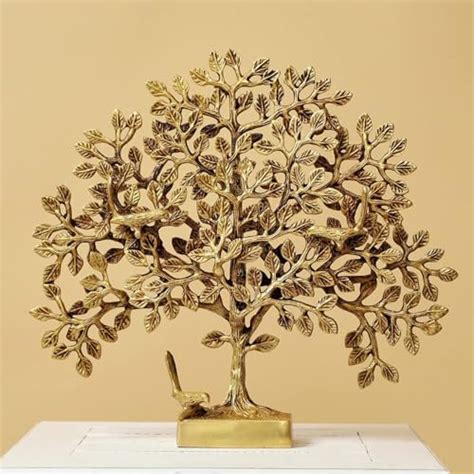 Buy Jaszz Art Pure Brass Kalpavriksha Tree Showpiece (11.5 inches, 1.8 ...