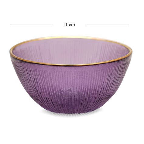 Shop Set Of 2 Purple Radial Small Glass Bowls - at Best Price Online in ...