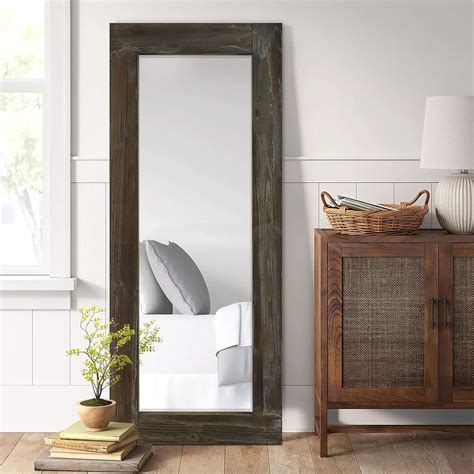 Amazon.com: MAYEERTY Full Length Mirror, Rustic Large Mirror Wood Frame ...
