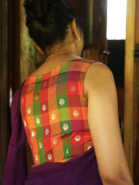 Buy Multi-Color Checked High Neck Sleeveless Blouse– Ravikkai