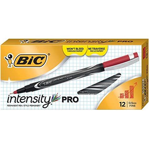 BIC Intensity Marker, Pen Fine Point (0.5mm) Dozen Box, Red (FPIN11-RED ...