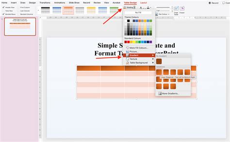 Image result for Format Table Cells in PowerPoint