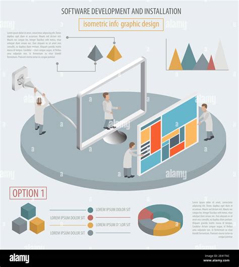 Computer technology isometric collection. Software development and ...