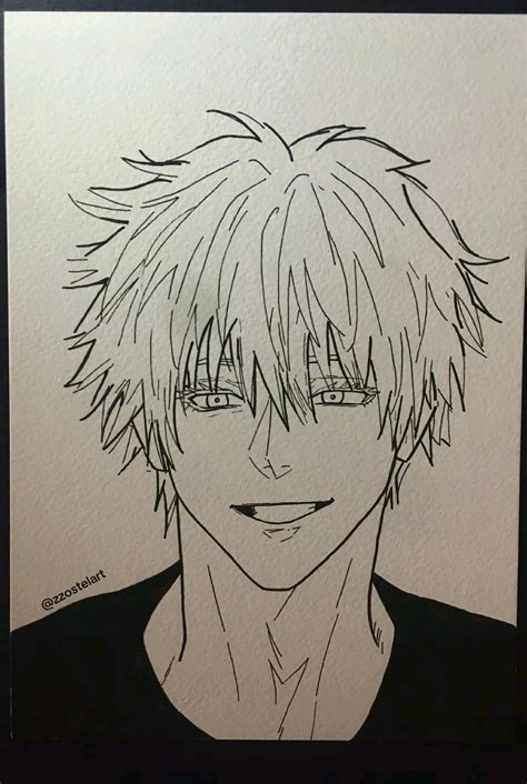 Satoru Gojo | Easy drawings sketches, Easy manga drawings, Interesting ...