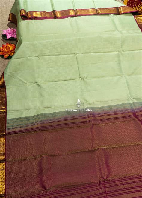 Kanjivaram Light Elaichi Green Pure Silk Saree With Traditional Small ...