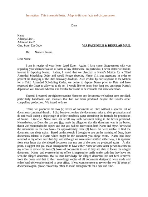Sample Letter for Detailed Discussion of Items regarding Case Doc ...