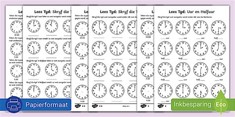 Lees die Tyd Gedifferensieerde Werkkaarte