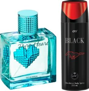 CFS Pure Heart Blue EDP Long Lasting Perfume & Black Deodorant Body ...