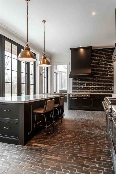 24 Brick Floor Kitchen Ideas for a Home With Timeless Style
