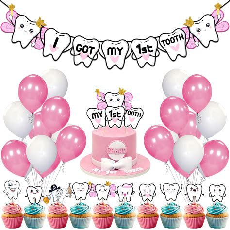 ZYOZIQUE 37 Pcs Balloons -I Got My First Tooth Decoration/First Tooth ...