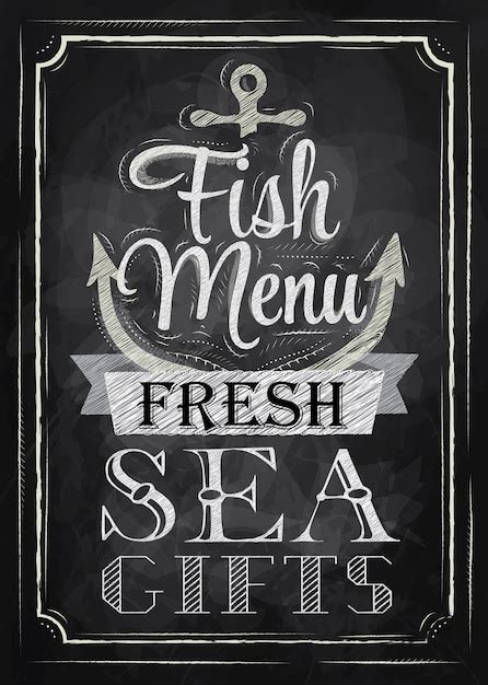Menu de peixe poster | Vetor Premium