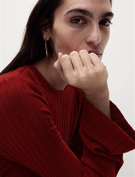 Buy Jersey Ribbed Mini Skater Dress at Marks & Spencer